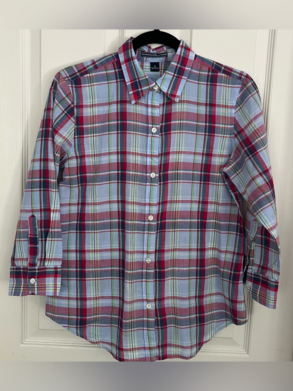 American Living Women's Plaid Button-Down Shirt